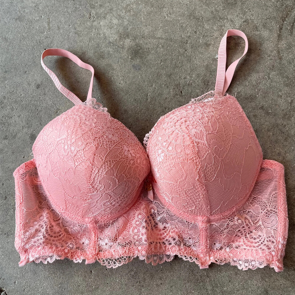 daisy fuentes pink lace padded demi Women’s bra 34b